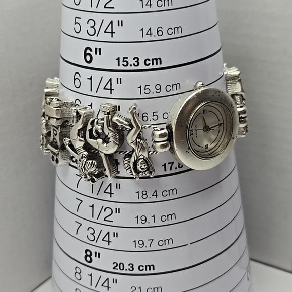 Vintage Rare Tofa Silde Gymnastics Dance Charm Bracelet Watch Silver New Battery - Picture 6 of 9